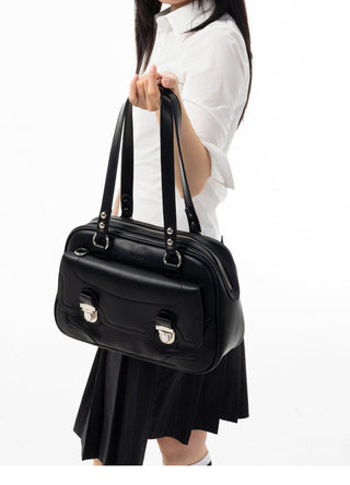 black boston bag