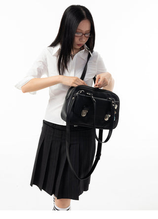 black boston bag