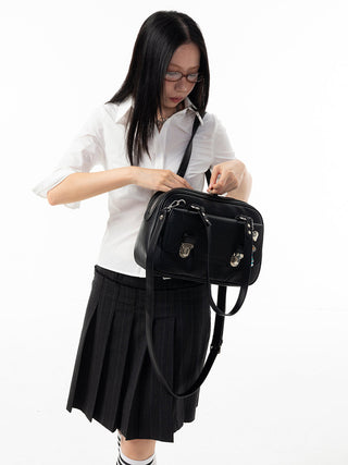 black boston bag