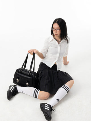 black boston bag