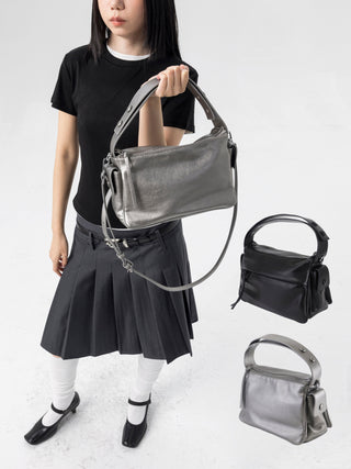 silver square bag