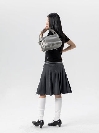 silver square bag
