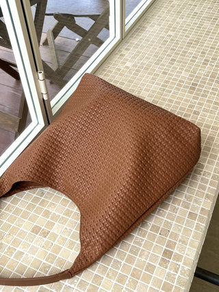 textured shoulder bag