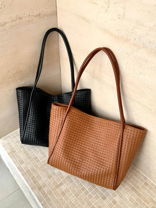woven shoulder tote