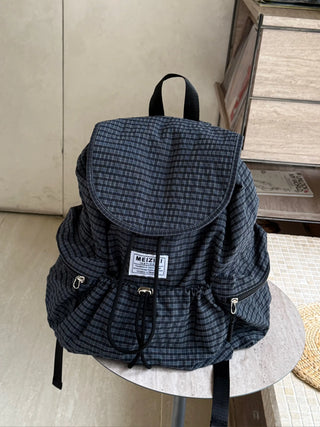 plaid backpack