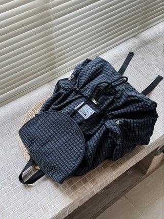 plaid backpack