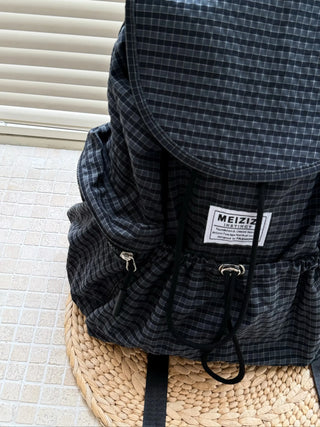 plaid backpack