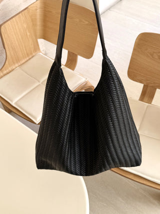 woven leather tote