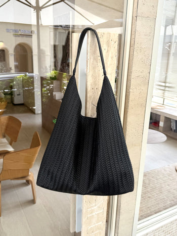woven leather tote