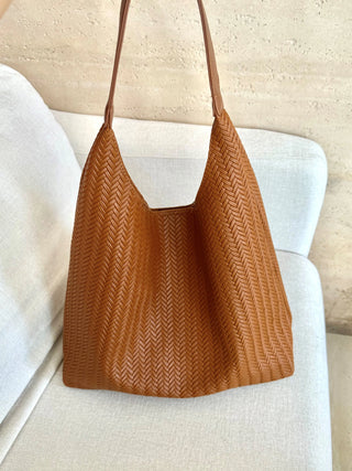 woven leather tote