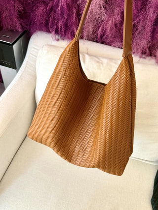 woven leather tote