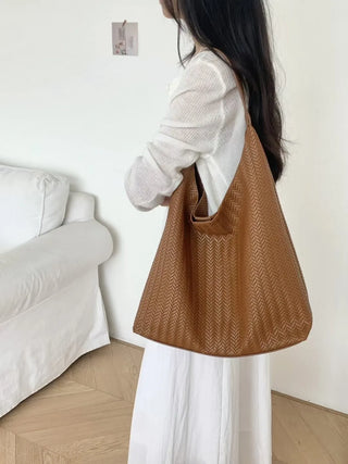 woven leather tote