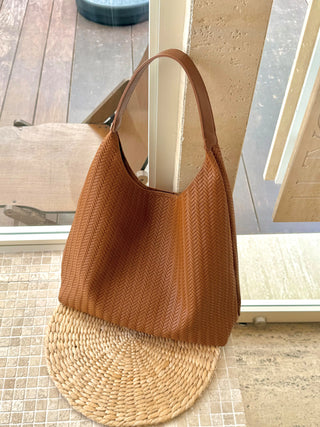 woven leather tote