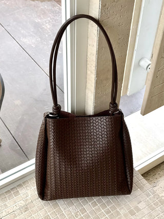 woven bucket bag