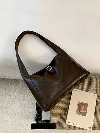 black leather handbag