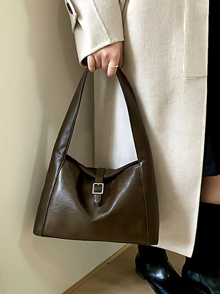 black leather handbag