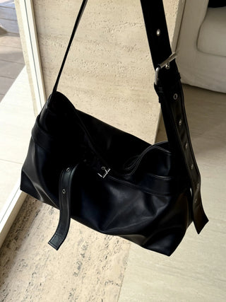 black messenger bag