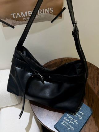 black messenger bag