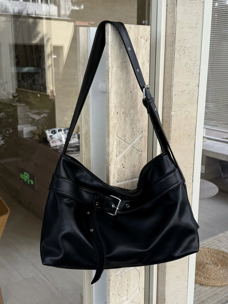 black messenger bag