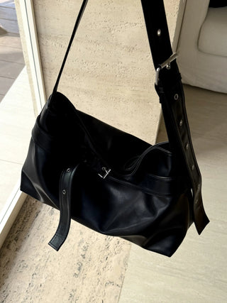 black messenger bag
