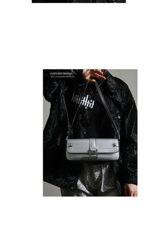 Dark Metallic Baguette Bag