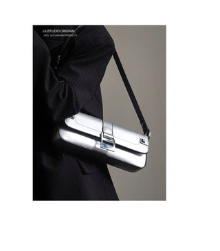 Dark Metallic Baguette Bag