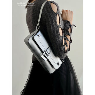 Dark Metallic Baguette Bag