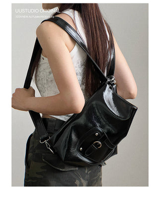 Soft Leather Tote Backpack