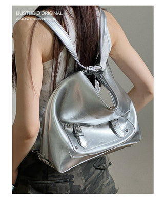 Soft Leather Tote Backpack