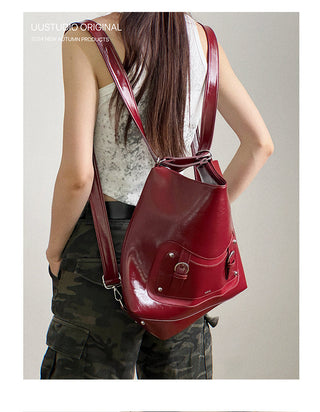 Soft Leather Tote Backpack
