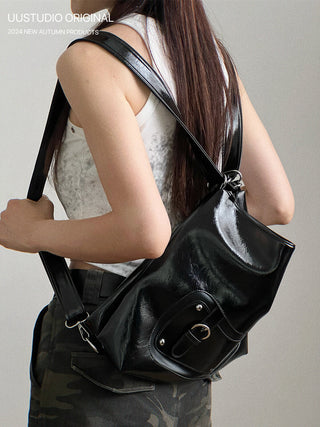 Soft Leather Tote Backpack
