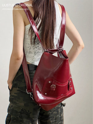 Soft Leather Tote Backpack