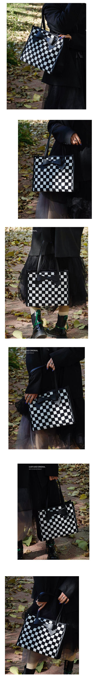Plaid Bow Tote Bag