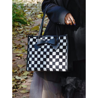 Plaid Bow Tote Bag