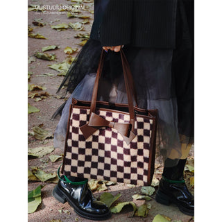Plaid Bow Tote Bag