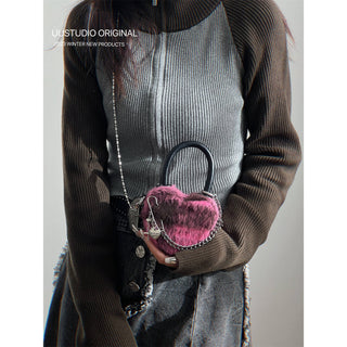 Wool Plaid Chain Bag