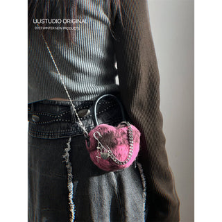 Wool Plaid Chain Bag