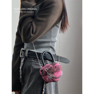 Wool Plaid Chain Bag