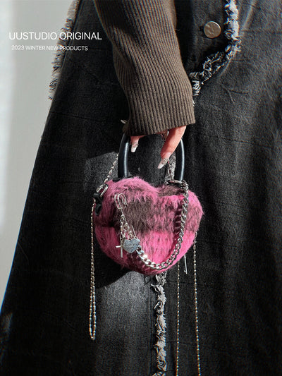 Wool Plaid Chain Bag