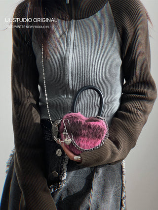 Wool Plaid Chain Bag