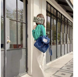 jeans patch backpack