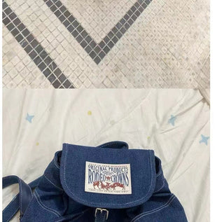 jeans patch backpack