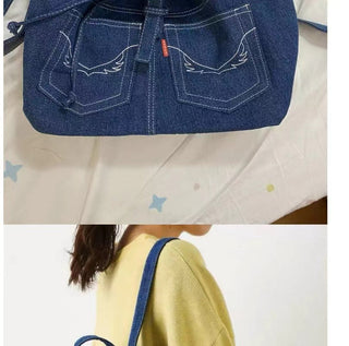 jeans patch backpack