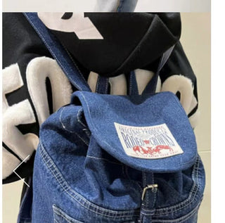 jeans patch backpack