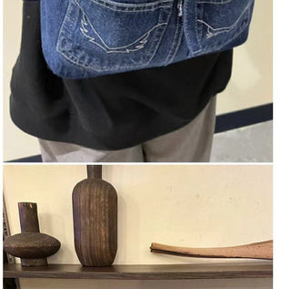 jeans patch backpack