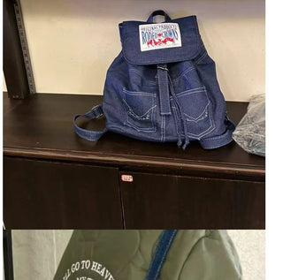 jeans patch backpack