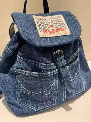 jeans patch backpack