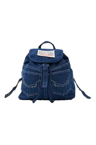 jeans patch backpack
