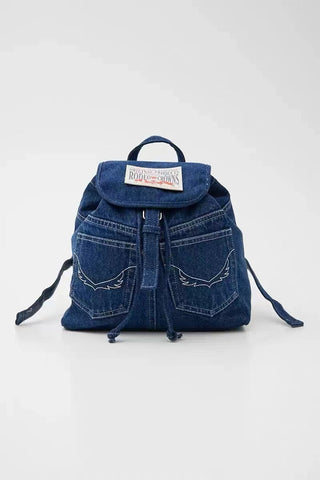 jeans patch backpack