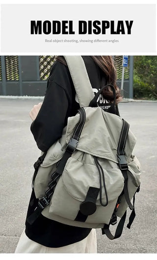 pleated nylon backpack